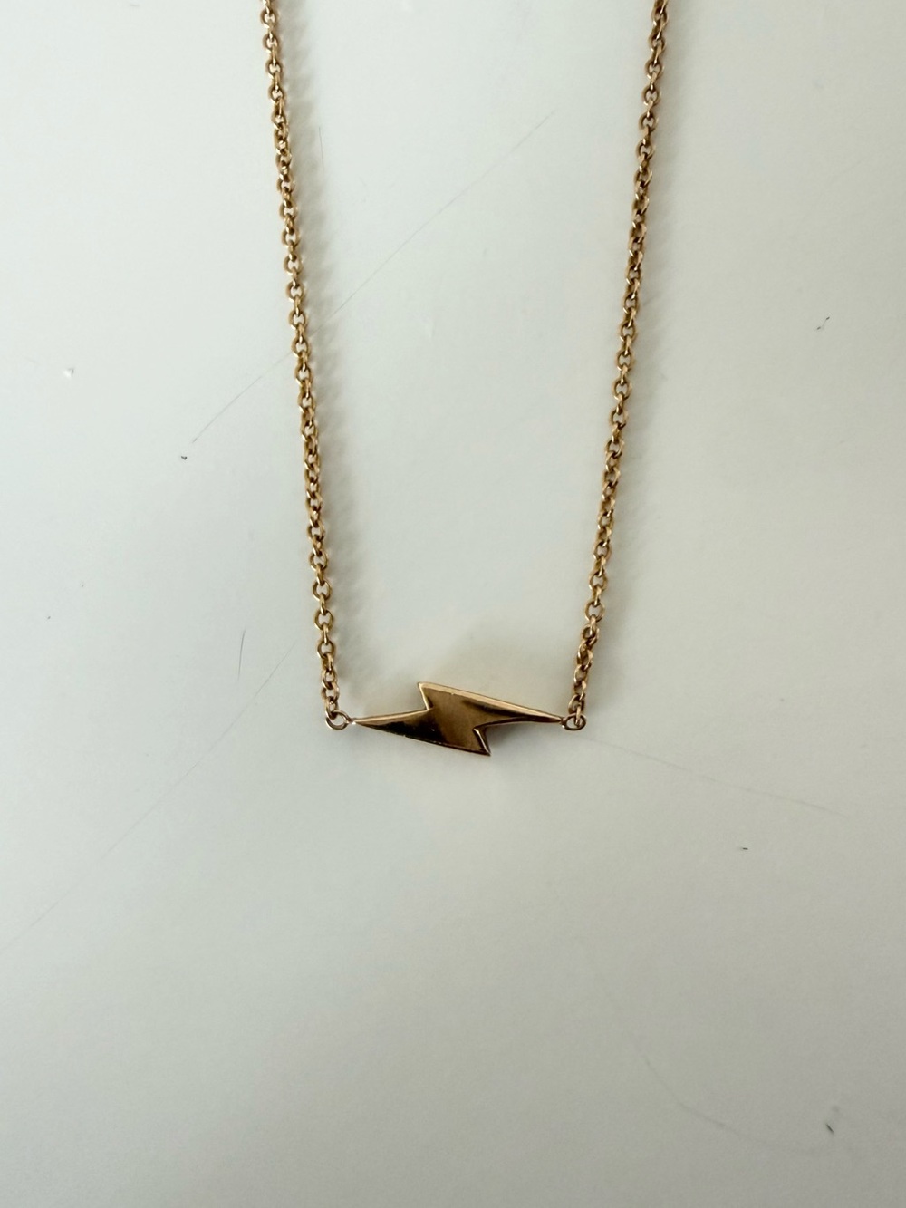 Bluboho 14k Yellow Gold Everyday Little Lightning Bolt Necklace - Picture 4 of 7